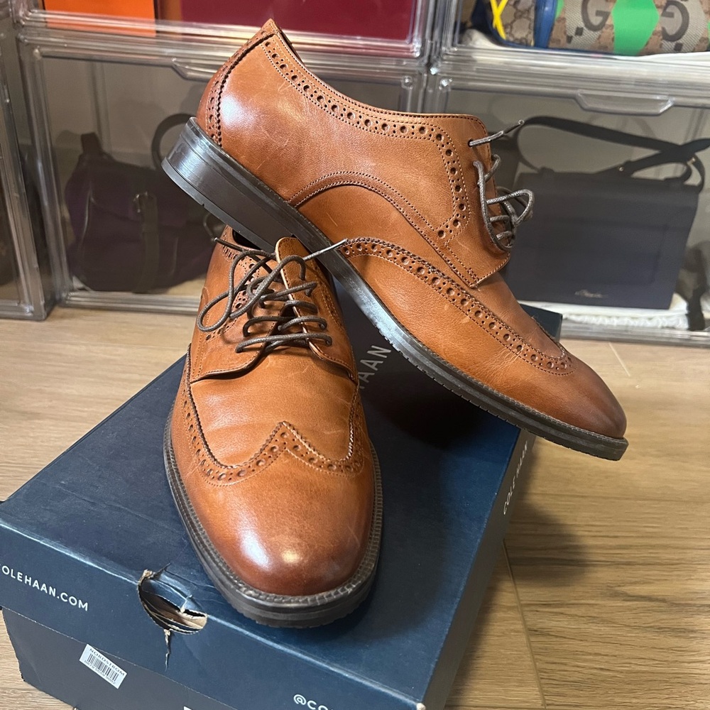 Cole Haan Men's Brown Leather Dress Shoes